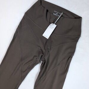New Riot Swim Active Contour Leggings Womens Large Brown High Rise NWT